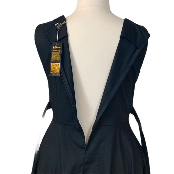 iHOT Fashion Dress Tie Waist A-line Sleeveless Black NEW Women's Size 2XL Plus - Picture 9 of 11